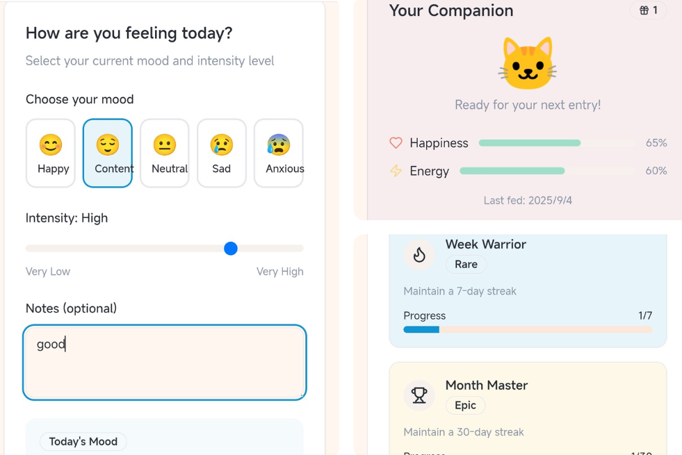 MoodyPaws Project - AI-powered emotional pet with gamification design